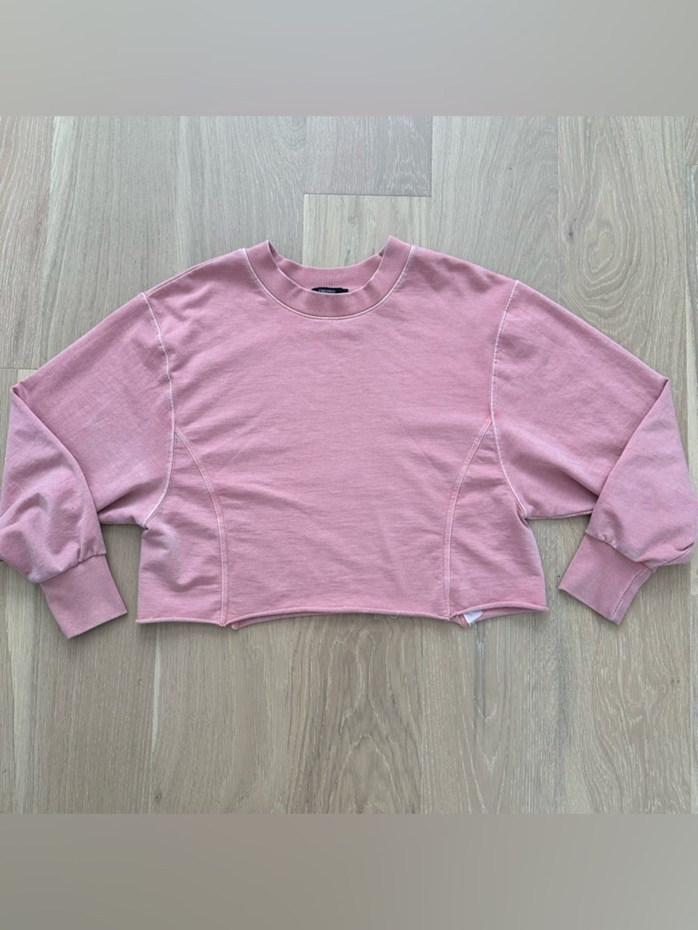 Forever 21 Pink Cropped Boxy Sweatshirt Medium Athleisure Loungewear Workout